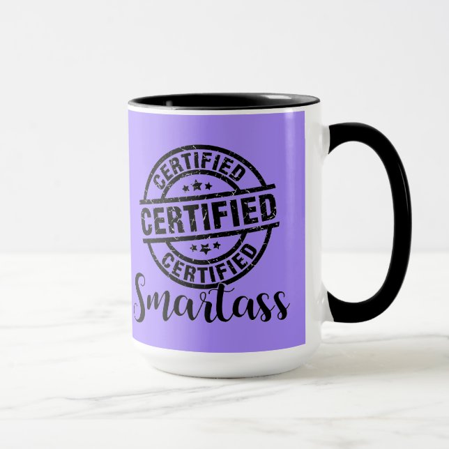 Certified Smartass Purple Mug (Right)