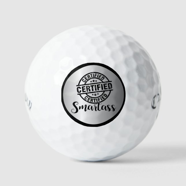 Certified Smartass Silver Golf Balls (Front)