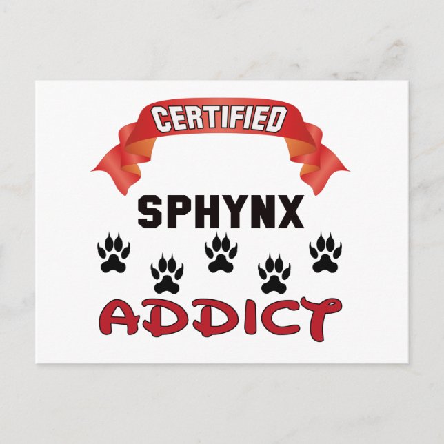 Certified Sphynx Addict Postcard (Front)