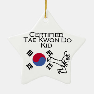 Certified Tae Kwon Do Kid Ceramic Ornament