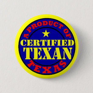 CERTIFIED TEXAN 6 CM ROUND BADGE