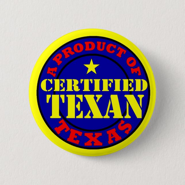 CERTIFIED TEXAN 6 CM ROUND BADGE (Front)