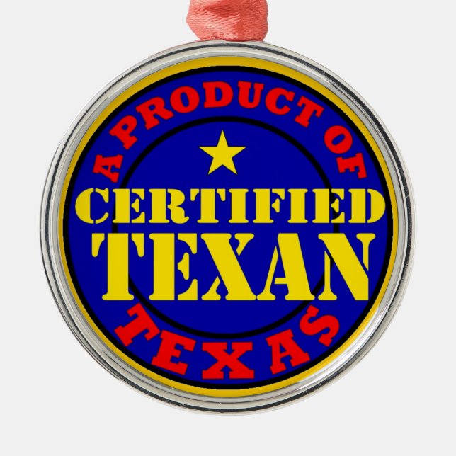 CERTIFIED TEXAN METAL TREE DECORATION (Front)