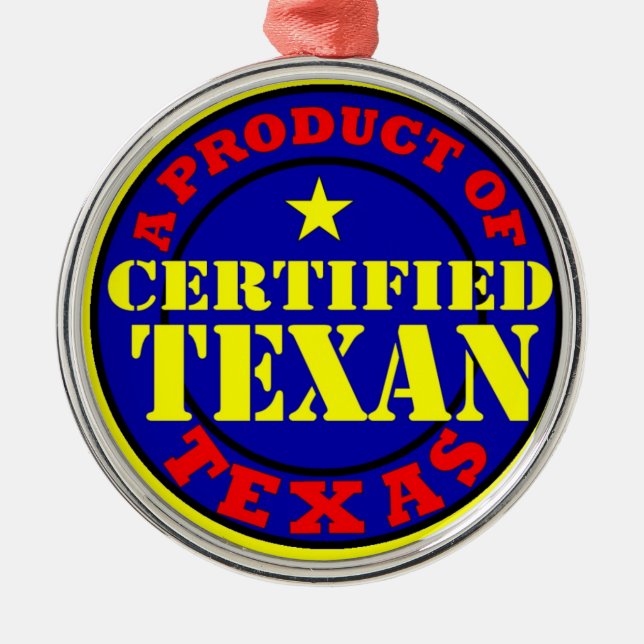 CERTIFIED TEXAN METAL TREE DECORATION (Front)