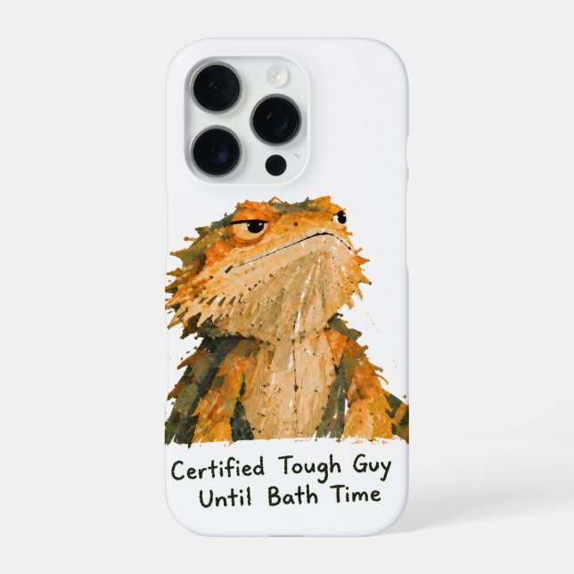 Certified Tough Guy Bearded Dragon Art iPhone Case (Back)