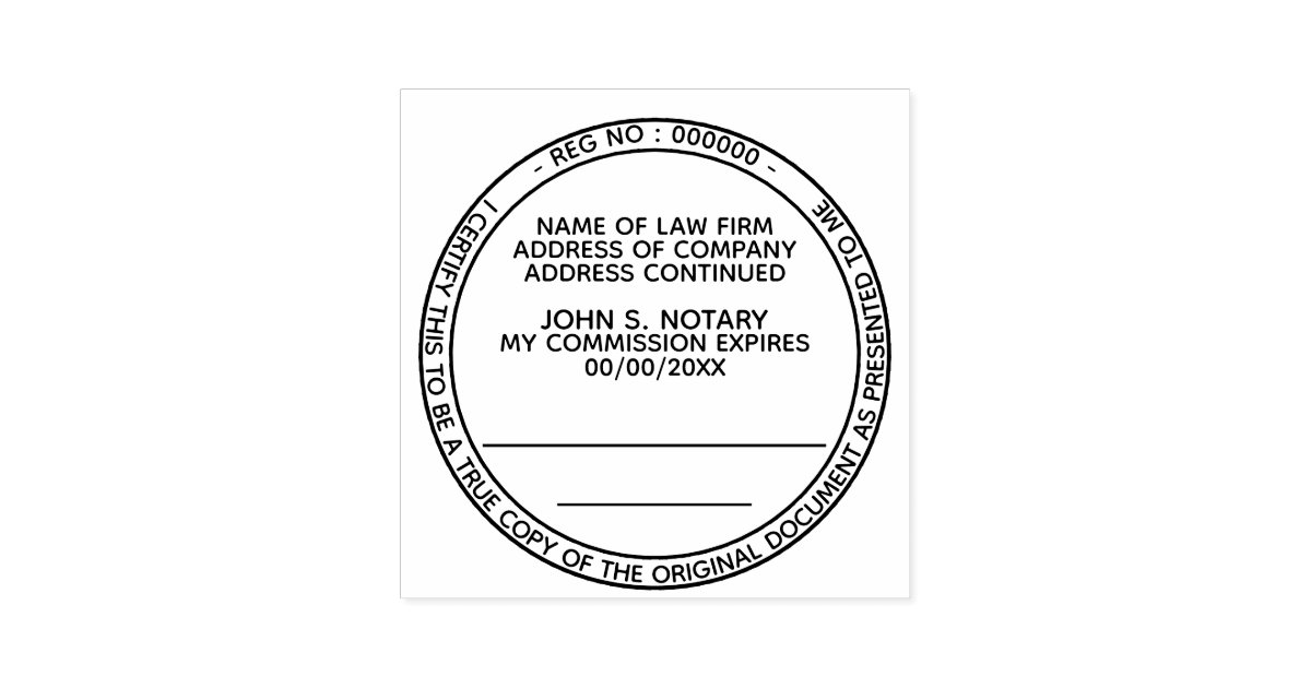 Certified true copy notary public law round black self-inking stamp ...