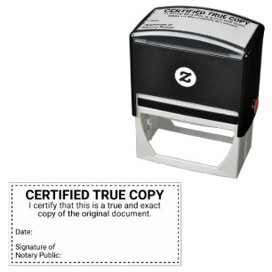 Certified True Copy Notary Public Signature Small Self-inking Stamp