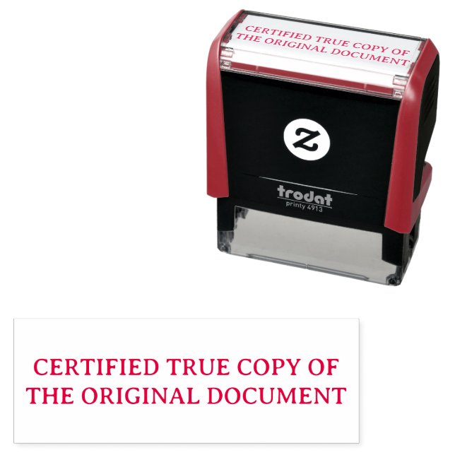 Certified True Copy Rectangular Office Self-inking Stamp (In Situ)