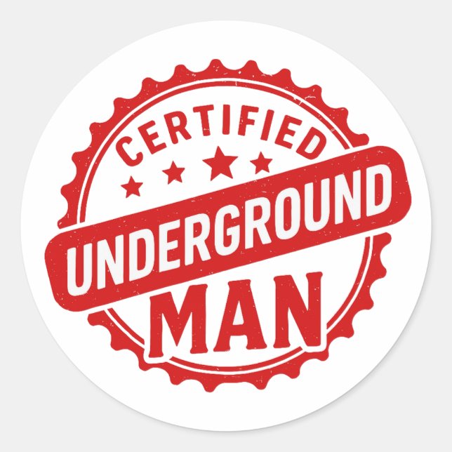 Certified Underground Man Fyodor Dostoevsky Mug Classic Round Sticker (Front)