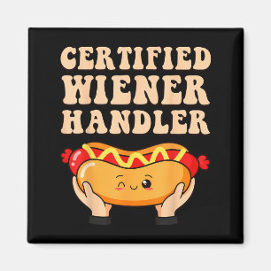 Certified Wiener Handler Funny Bbq Hotdog Grilling Magnet