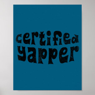 Certified yapper funny meme saying retro vintage poster