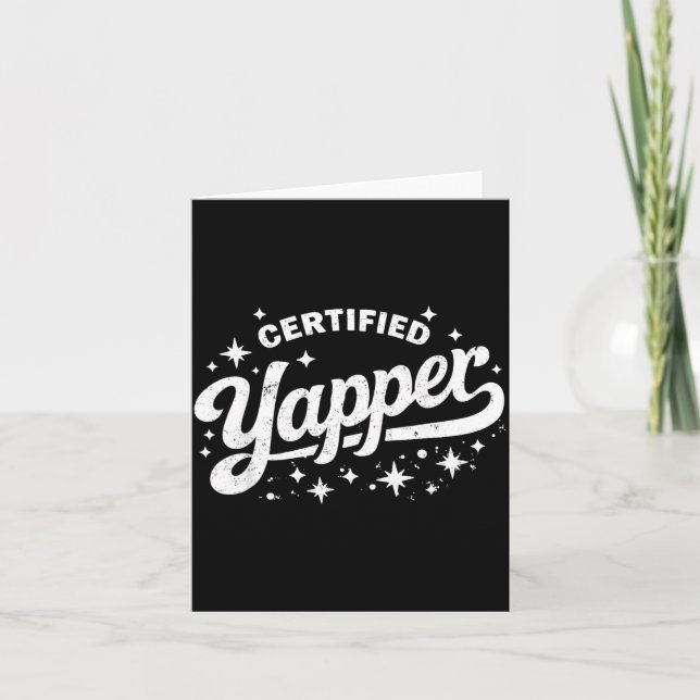 Certified Yapper Funny Talkative Meme Quote Card (Front)