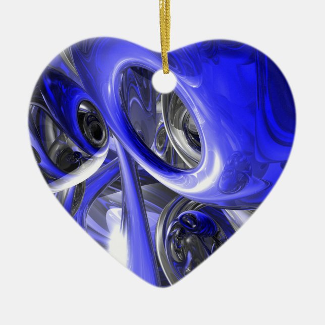Cerulean Abstract Ornament (Front)