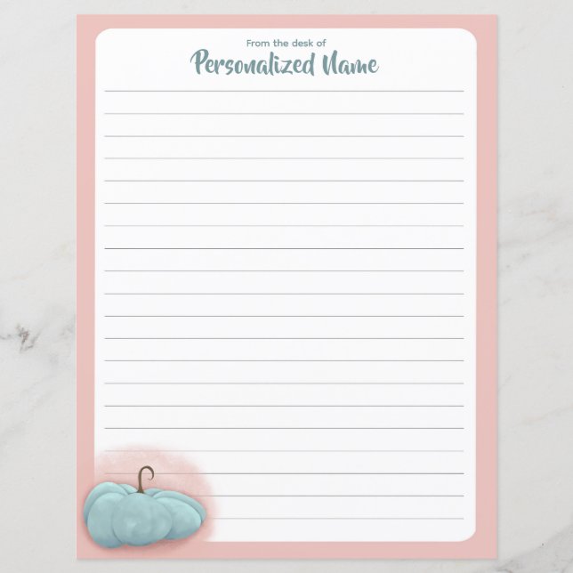 Cerulean Autumn - Lined Paper Sheet (Front)