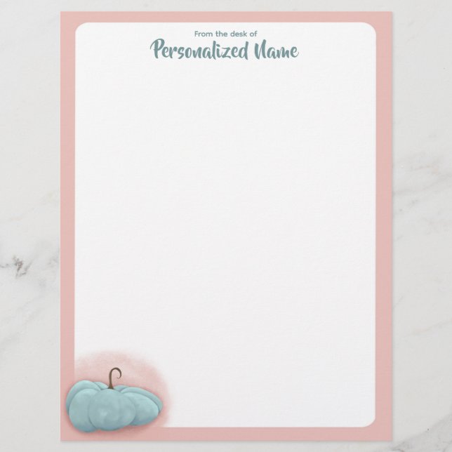 Cerulean Autumn - Unlined  Custom Letterhead (Front)