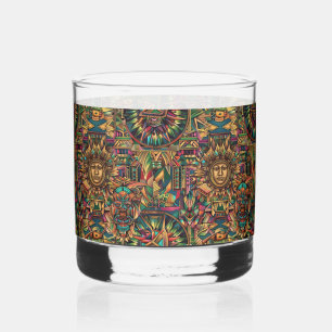 Cerulean "Aztec Dream" 12oz Printed Rocks Glass