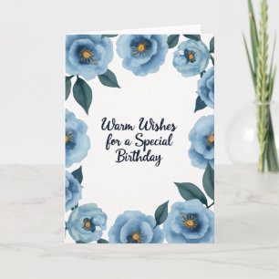 Cerulean Bloom Birthday Card