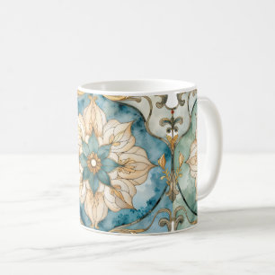 Cerulean Bloom Tapestry Coffee Mug