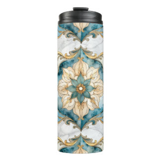 Cerulean Bloom Tapestry Thermal Tumbler