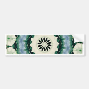 Cerulean Blue and Sacramento Green Mandala Bumper Sticker
