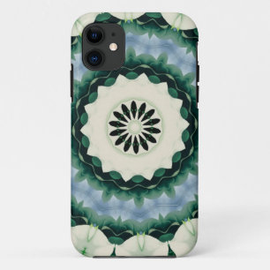 Cerulean Blue and Sacramento Green Mandala iPhone 11 Case