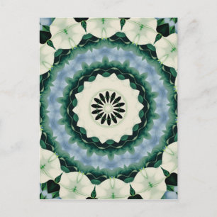Cerulean Blue and Sacramento Green Mandala Postcard