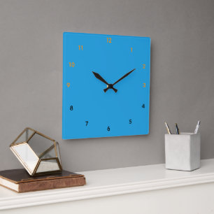 Cerulean  Blue  Square Wall Clock