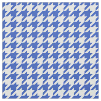 Cerulean Blue, White Houndstooth Pattern #2M Fabric