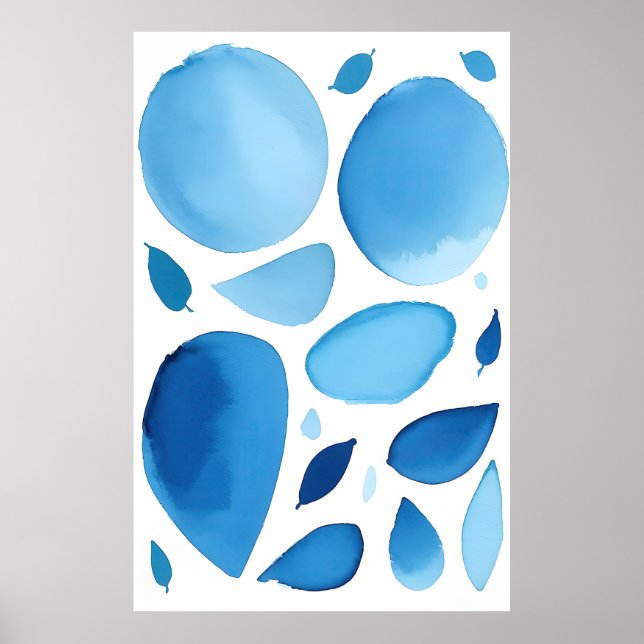 Cerulean Geometric Dream Abstract Poster (Front)