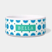 Cerulean Petal Beach Inspired Floral Pet Bowl