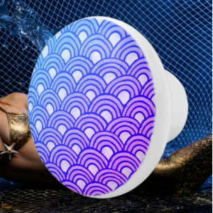 Cerulean Scales Gradient Ceramic Knob