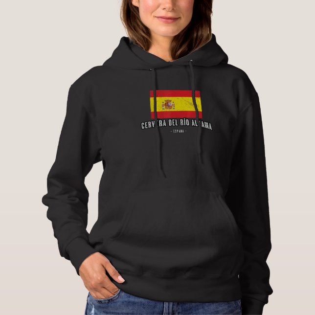 Cervera Del Ro Alhama Spain Es Flag City - Bandera Hoodie (Front)