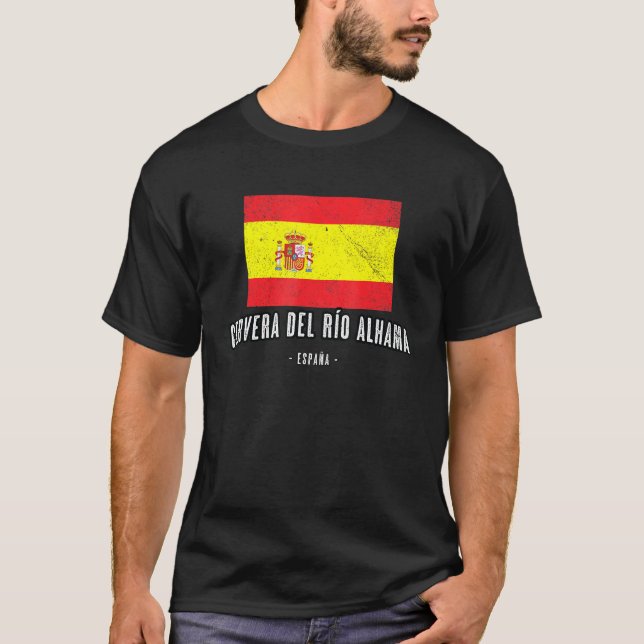 Cervera Del Ro Alhama Spain Es Flag City Bandera R T-Shirt (Front)