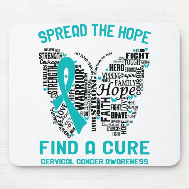 Cervical Cancer Awareness Month Ribbon Gifts Mouse Pad (Front)