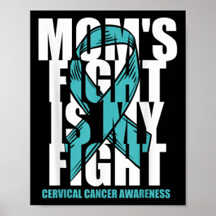 Cervical Cancer Awareness Month Teal Ribbon Moms F Poster