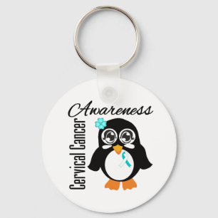 Cervical Cancer Awareness Penguin Key Ring