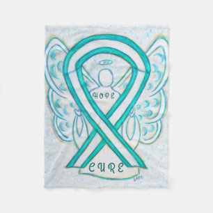 Cervical Cancer Awareness Ribbon Angel Blanket