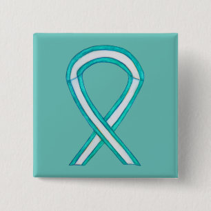 Cervical Cancer Awareness Ribbon Custom Button Pin