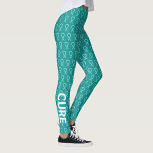 Cervical Cancer Awareness Ribbon Custom Leggings