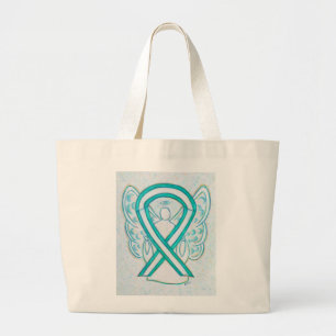 Cervical Cancer Awareness Ribbon Custom Tote Bag