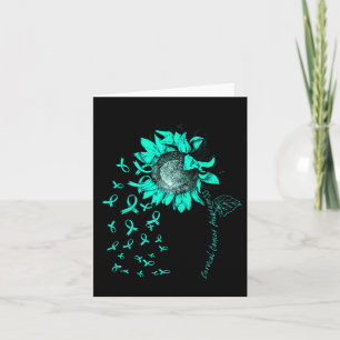 Cervical Cancer Awareness Sunflower Teal Ribbon  Card