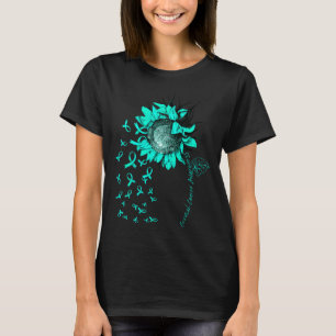 Cervical Cancer Awareness Sunflower Teal T-Shirt