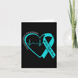 Cervical Cancer Awareness Support Heart Teal Men W Card