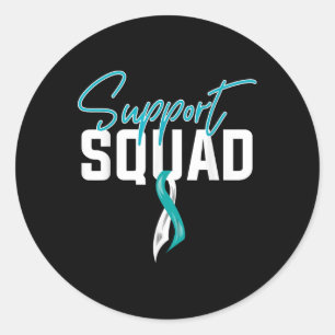 Cervical Cancer Awareness Support Squad Classic Round Sticker