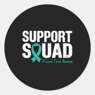 Cervical Cancer Awareness Support Squad Men Women Classic Round Sticker
