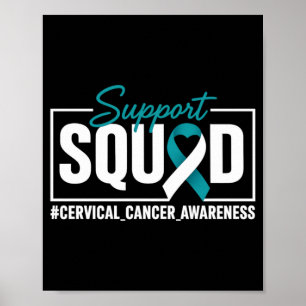 Cervical Cancer Awareness Support Team Ribbon Poster