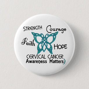 Cervical Cancer Celtic Butterfly 3 6 Cm Round Badge