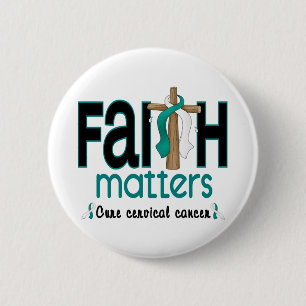 Cervical Cancer Faith Matters Cross 1 6 Cm Round Badge