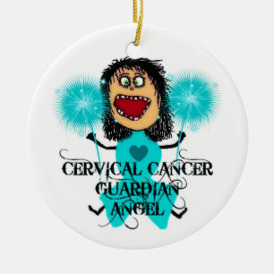 Cervical Cancer Guardian Angel Ceramic Ornament
