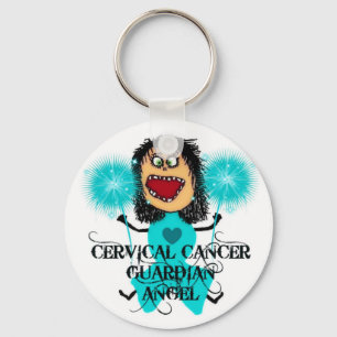 Cervical Cancer Guardian Angel Key Ring